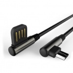 Datový kabel 90 stupňů zahnutý s Micro USB/1m/black, 6919