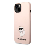 Karl Lagerfeld Liquid Silicone Choupette NFT Zadní Kryt pro iPhone 14 Plus Pink, KLHCP14MSNCHBCP