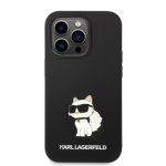 Karl Lagerfeld Liquid Silicone Choupette NFT Zadní Kryt pro iPhone 14 Pro Black, KLHCP14LSNCHBCK