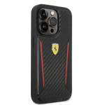Ferrari PU Carbon Zadní Kryt pro iPhone 14 Pro Black, FEHCP14LNPYK