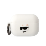 Karl Lagerfeld 3D Logo NFT Choupette Head Silikonové Pouzdro pro Airpods Pro 2 White, KLAP2RUNCHH