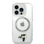 Karl Lagerfeld IML Karl and Choupette NFT MagSafe Zadní Kryt pro iPhone 13 Pro Transparent, KLHMP13LHNKCIT
