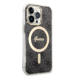 Guess IML 4G MagSafe Zadní Kryt pro iPhone 13 Pro Black, GUHMP13LH4STK