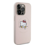 Hello Kitty PU Kitty Asleep Logo MagSafe Zadní Kryt pro iPhone 15 Pro Pink, HKHMP15LPMHSKP