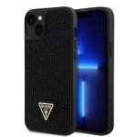 Guess Rhinestones Triangle Metal Logo Kryt pro iPhone 15 Plus Black, GUHCP15MHDGTPK