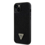 Guess Rhinestones Triangle Metal Logo Kryt pro iPhone 15 Plus Black, GUHCP15MHDGTPK