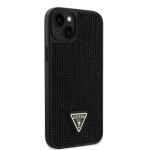 Guess Rhinestones Triangle Metal Logo Kryt pro iPhone 15 Plus Black, GUHCP15MHDGTPK