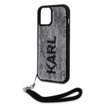 Karl Lagerfeld Sequins Reversible Zadní Kryt pro iPhone 15 Black/Silver, KLHCP15SPSQRKS