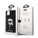 Karl Lagerfeld Liquid Silicone Ikonik NFT Zadní Kryt pro iPhone 15 Plus Black, KLHCP15MSNIKBCK