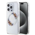 Guess PC/TPU Flowers Ring Glossy Logo MagSafe Zadní Kryt pro iPhone 13 Pro Max Transparent, GUHMP13XHFWFCT