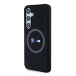 BMW M Printed Round and Logo Magsafe Silikonový Kryt pro Samsung Galaxy S24 Black, BMHMS24S23SROK