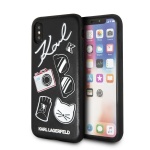 KLHCPXPIN Karl Lagerfeld Pins Hard Case Black pro iPhone X, 2439206