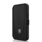 FEOGOFLBKP12MBK Ferrari Off Track Perforated Kožené Pouzdro pro iPhone 12/12 Pro 6.1 Black, 2454159