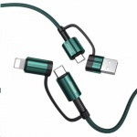 Joyroom S-1230G3 4 in 1 Datový Multifunkční Kabel USB-C/Lightning  1.2m Green, 57983105192
