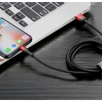 Baseus  Cafule Kabel USB to Lightning Double Sided 2.4A 1m Red/Black, CALKLF-G91