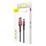 Baseus  Cafule Kabel USB to Lightning Double Sided 2.4A 1m Red/Black, CALKLF-G91