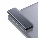 Baseus  Harmonica 5v1 Dokovací stanice USB-C/2xUSB 3.0,1xUSB-C,2xTF/SD Grey, CAHUB-K0G