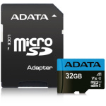 microSDHC 32GB ADATA Premier Class 10 vč. Adapteru, AUSDH32GUICL10A1-RA1