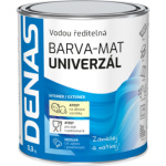 DENAS UNIVERZÁL-MAT vrchní barva na dřevo, kov a beton, 0100 bílá, 0,3 kg
