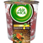 Air Wick Essential Oils Warm Amber Rose vonná svíčka, 105 g