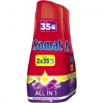 Somat All in 1 Lemon & Lime gel do myčky, 2 × 35 dávek, 2 × 630 ml