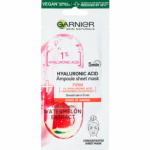 Garnier Skin Naturals Ampoule Sheet Mask Hyaluronic Acid and Watermelon Extract pleťová maska 15 g