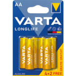 Varta Longlife, baterie AA, alkalické, 6 ks, 961053