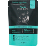 Fitmin For Life Lososová kapsička pro kastrované kočky, 85 g