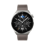 Huawei Watch GT3 Pro 46mm Light Titanium Case + Gray Leather Strap, 55028467