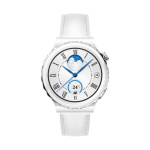 Huawei Watch GT3 Pro 43mm Silver Bezel White Ceramic Case + White Leather Strap, 55028825