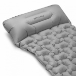 Spokey AIR BED PILLOW BIG Nafukovací matrace s polštářkem, 213 x 62 x 6 cm, R-Value 2.5, šedá, K941062
