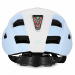 Spokey POINTER Cyklistická přilba s LED blikačkou, 55-58 cm, bílo-modrá, K941261