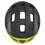 Spokey POINTER SPEED Cyklistická přilba s LED blikačkou a ochranným odnímatelným štítem IN-MOLD, 58-61 cm, černo-zelená, K941262