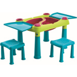 Dětský stolek Keter Creative Play Table se dvěma stoličkami tyrkysový / zelený, 231593