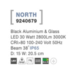 Reflektor Nova Luce NORTH SPIKES BLACK 3 IP 65, 30 W, 9240679