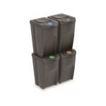 Odpadkový koš Prosperplast SORTIBOX 4 x 35 l šedý, IKWB35S4-405U