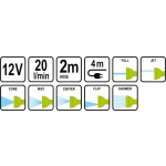 Přenosná sprcha 12V 20l/min, TO-82992