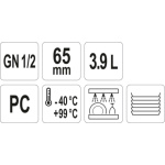 Gastro nádoba PC  GN 1/2 65mm, YG-00400