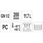 Gastro nádoba PC  GN 1/2 200mm, YG-00403