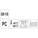 Víko pro gastronádobu PC GN 1/9, YG-00439