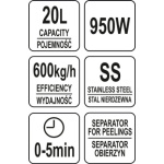 Škrabka na brambory 950W 20l, YG-03090