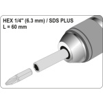 Adaptér SDS+ HEX 1/4", YT-04690