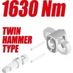 Utahovák pneumatický 3/4" 1630 Nm TWIN HAMMER, YT-09571