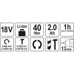 Vrtačka s příklepem AKU MABUCHI 18V LI-ION, 440-1650 ot/min, kufr , YT-82788