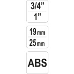 Šroubení 3/4"1", 19/25mm, ABS, YT-99815