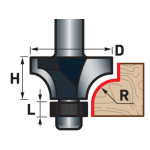 fréza zaoblovací (vydutá) do dřeva, R6,3 x D25,6 x H11 8802105
