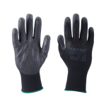 rukavice z polyesteru polomáčené v PU, černé, velikost 9" 8856636