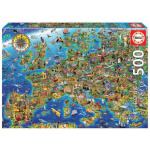 EDUCA Puzzle Šílená mapa Evropy 500 dílků 124838
