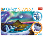 TREFL Crazy Shapes puzzle Polární záře nad Islandem 600 dílků 125425
