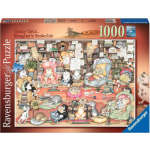 RAVENSBURGER Puzzle Crazy Cats: Bingleyho knižní klub 1000 dílků 139113